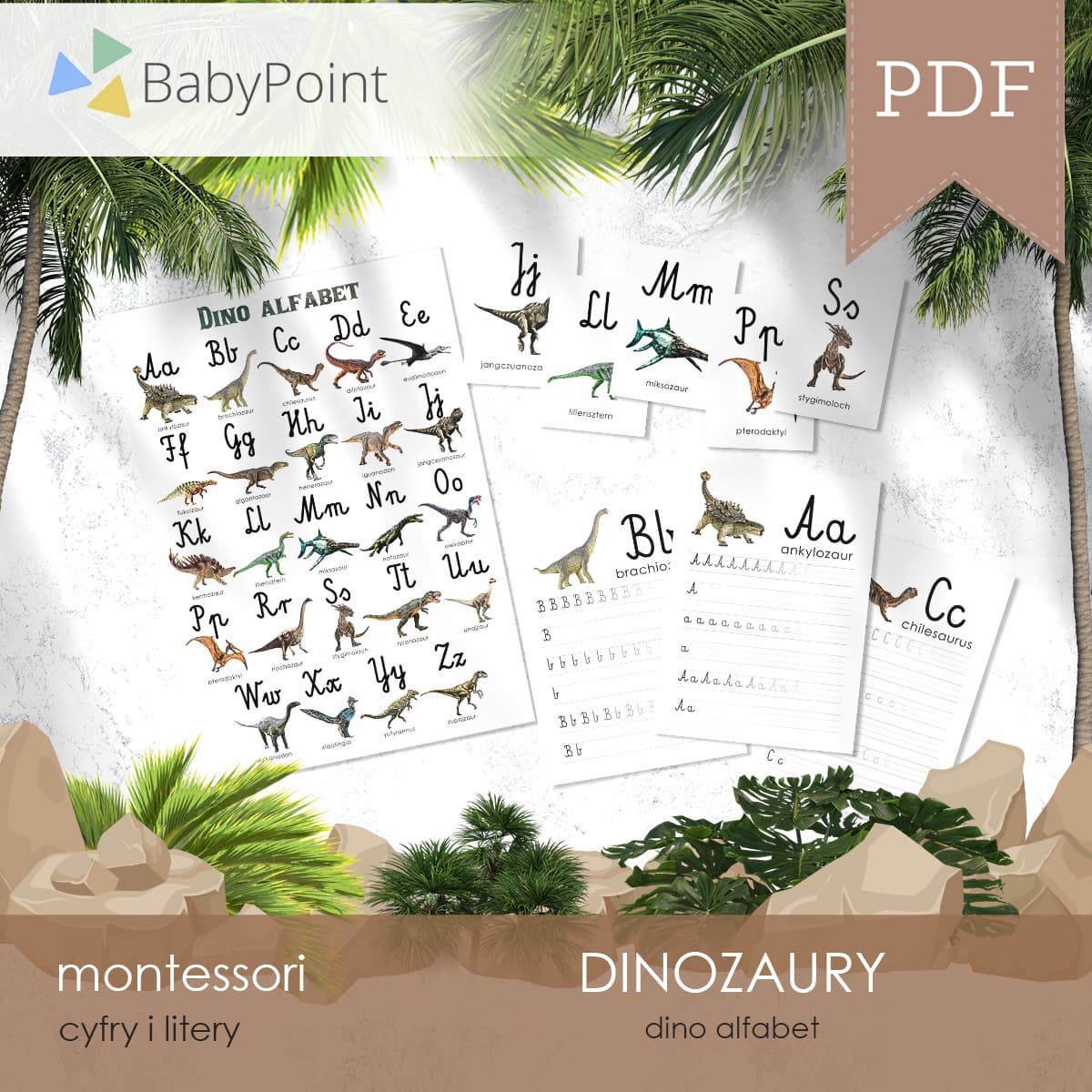Alfabet z dinozaurami