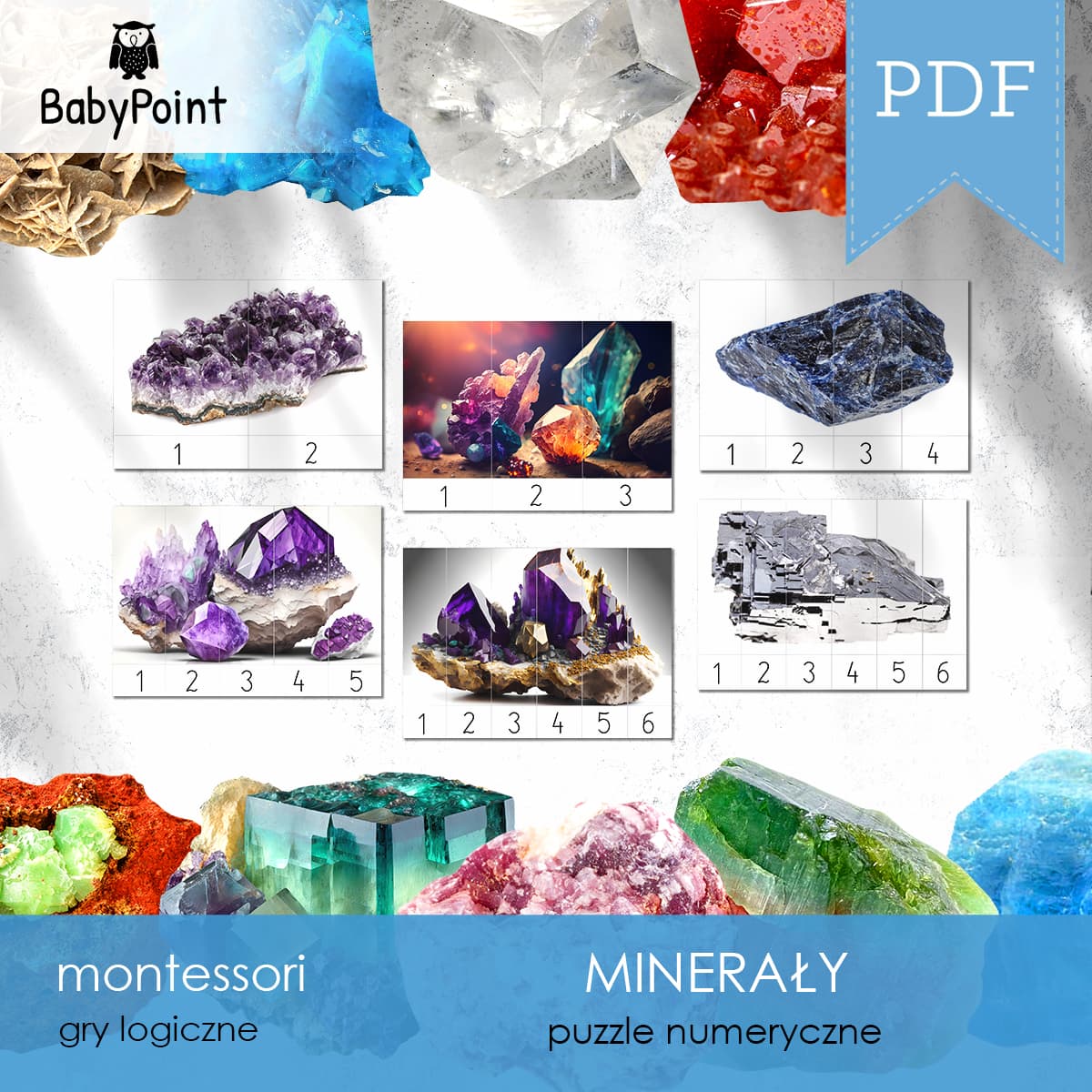 Puzzle numeryczne z minerałami