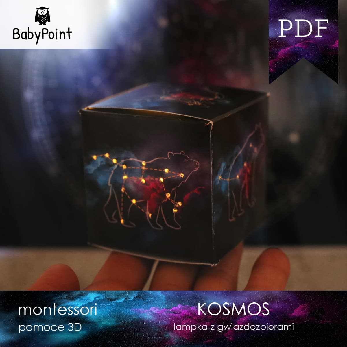 KOSMOS - Lampki z gwiazdozbiorami 3D 2