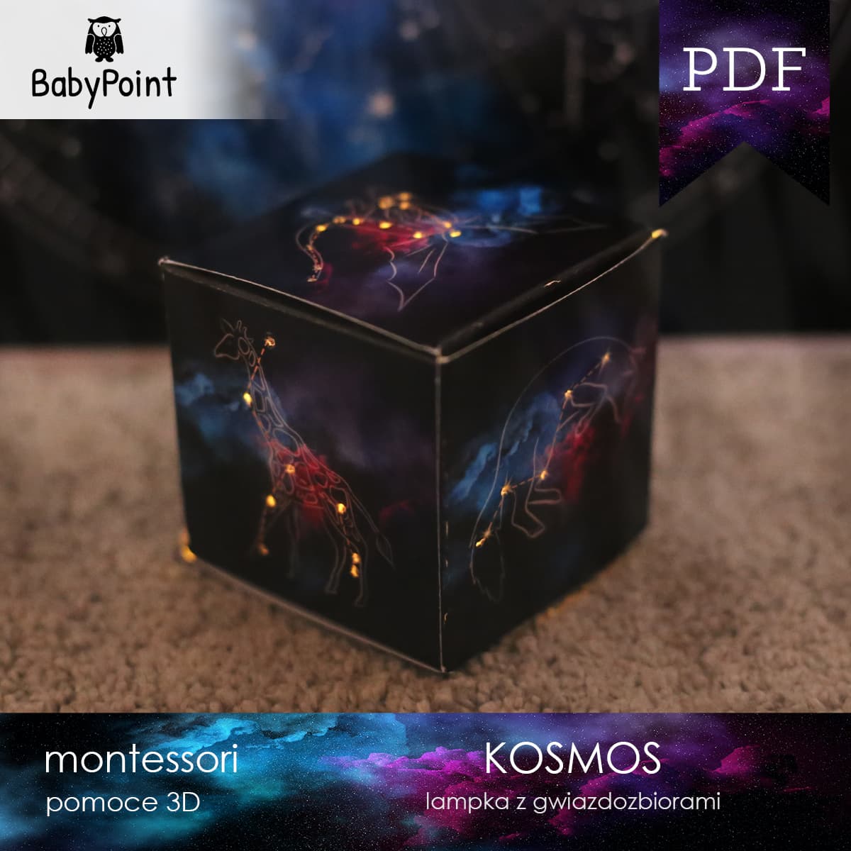 KOSMOS - Lampki z gwiazdozbiorami 3D